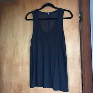 Black tank with sheer back